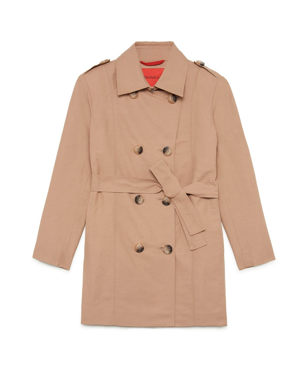 Max & Co Kids Trench Doppiopetto Beige con Cintura