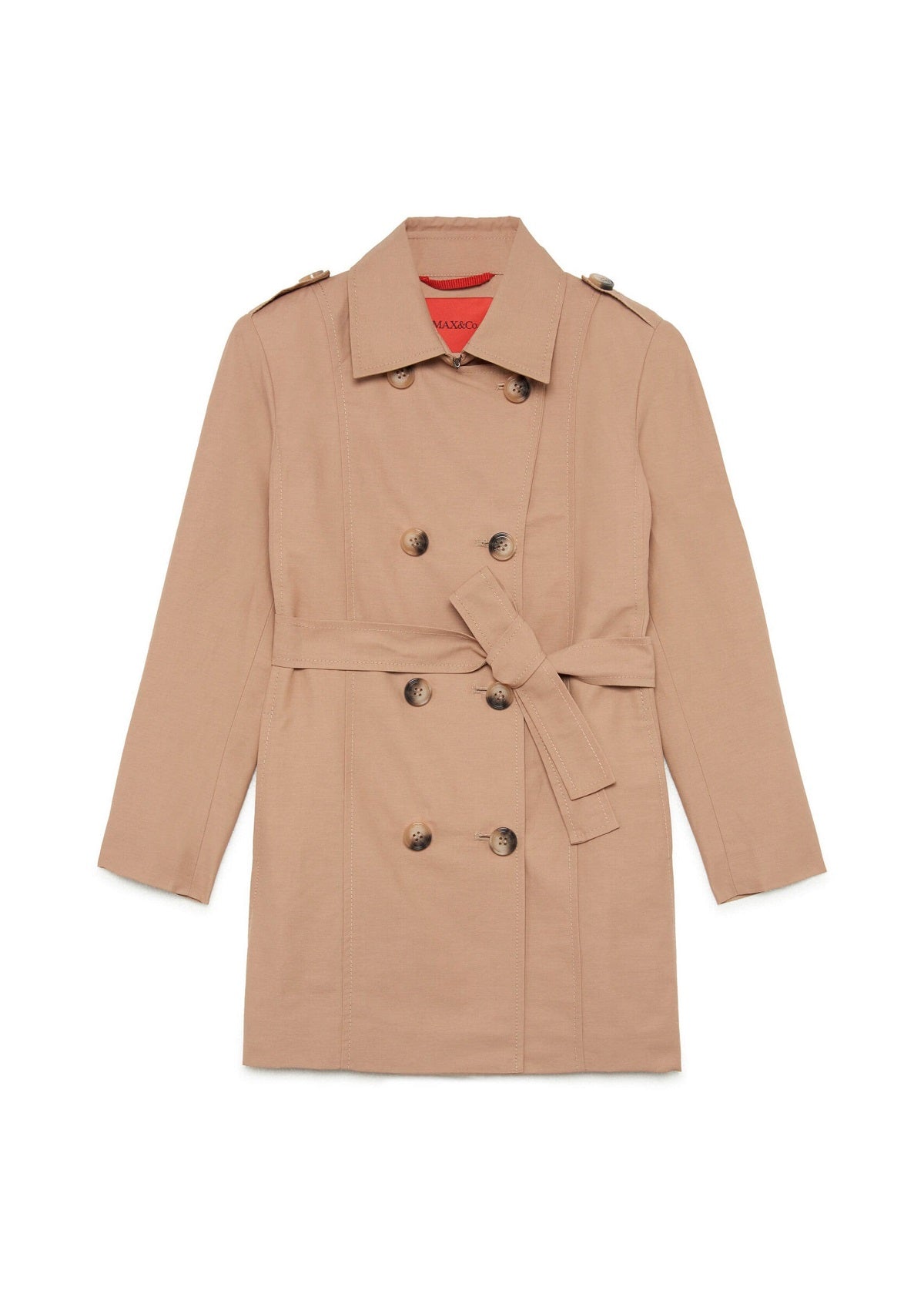 Max & Co Kids Trench Doppiopetto Beige con Cintura