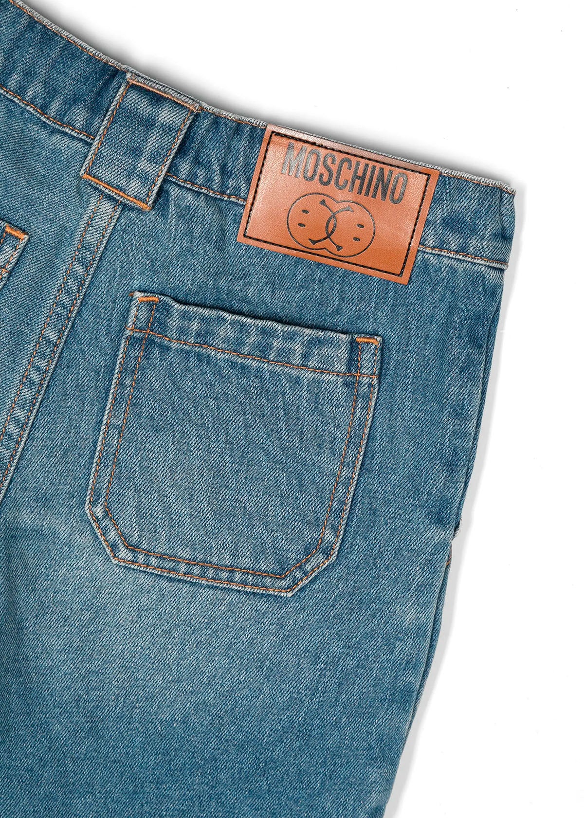 Moschino Kids Short di Jeans con Tasconi per Bambini