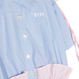 Msgm Kids Camicia Azzurra a Righe per Bambine