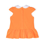 Moschino Kids Abito Smanicato Arancione con Coulotte per Neonata