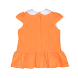 Moschino Kids Abito Smanicato Arancione con Coulotte per Neonata