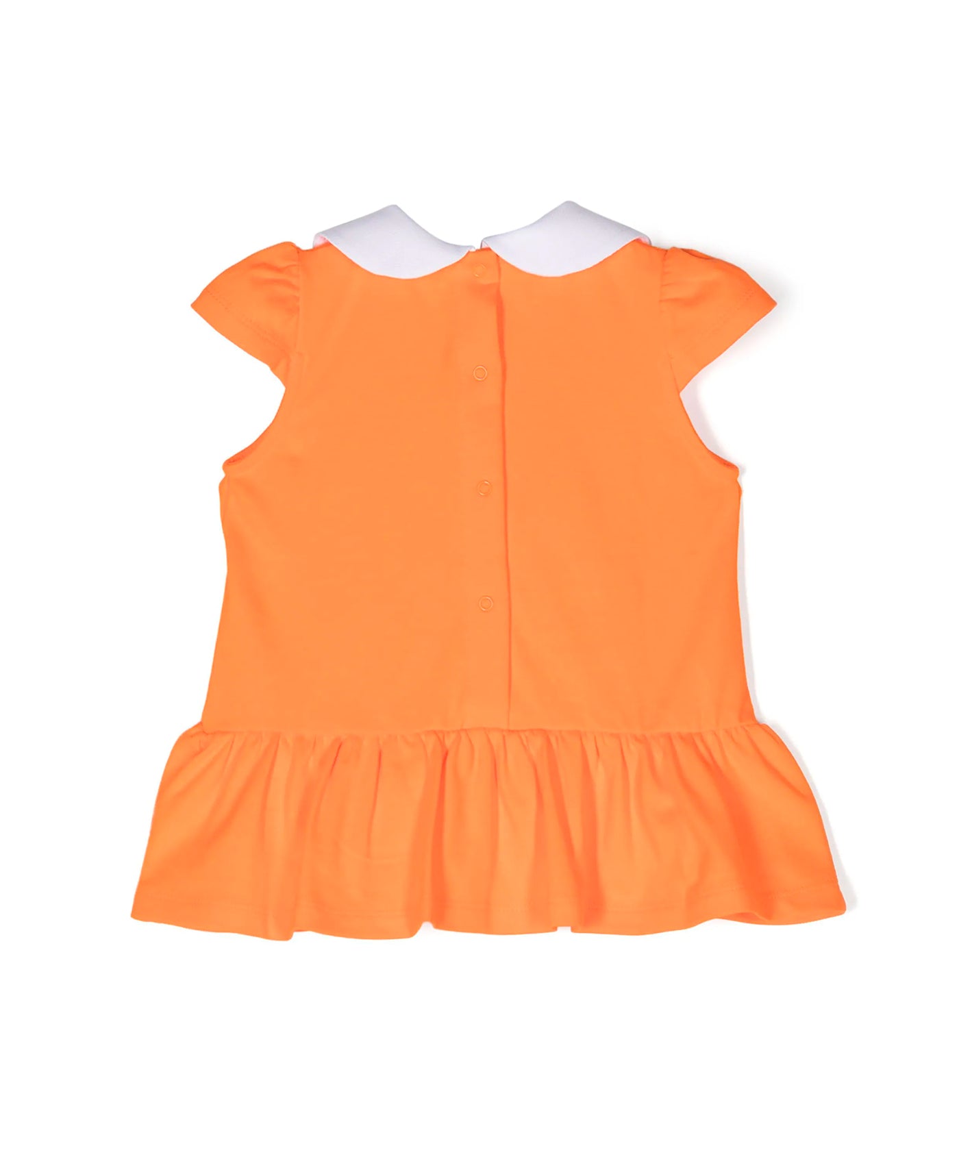 Moschino Kids Abito Smanicato Arancione con Coulotte per Neonata