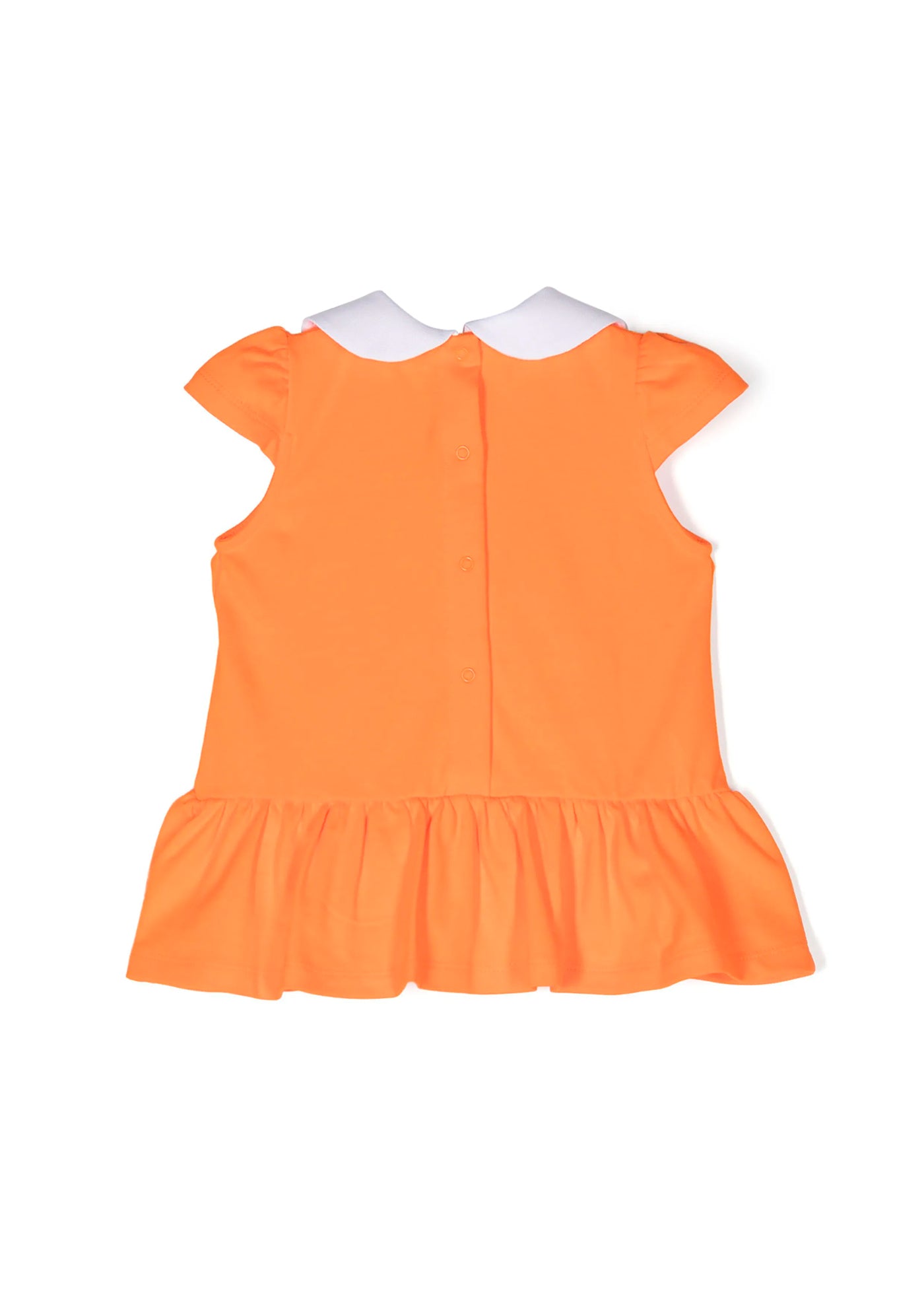 Moschino Kids Abito Smanicato Arancione con Coulotte per Neonata
