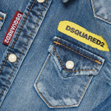 Dsquared2 Kids Camicia Di Jeans in Blu Sfumato