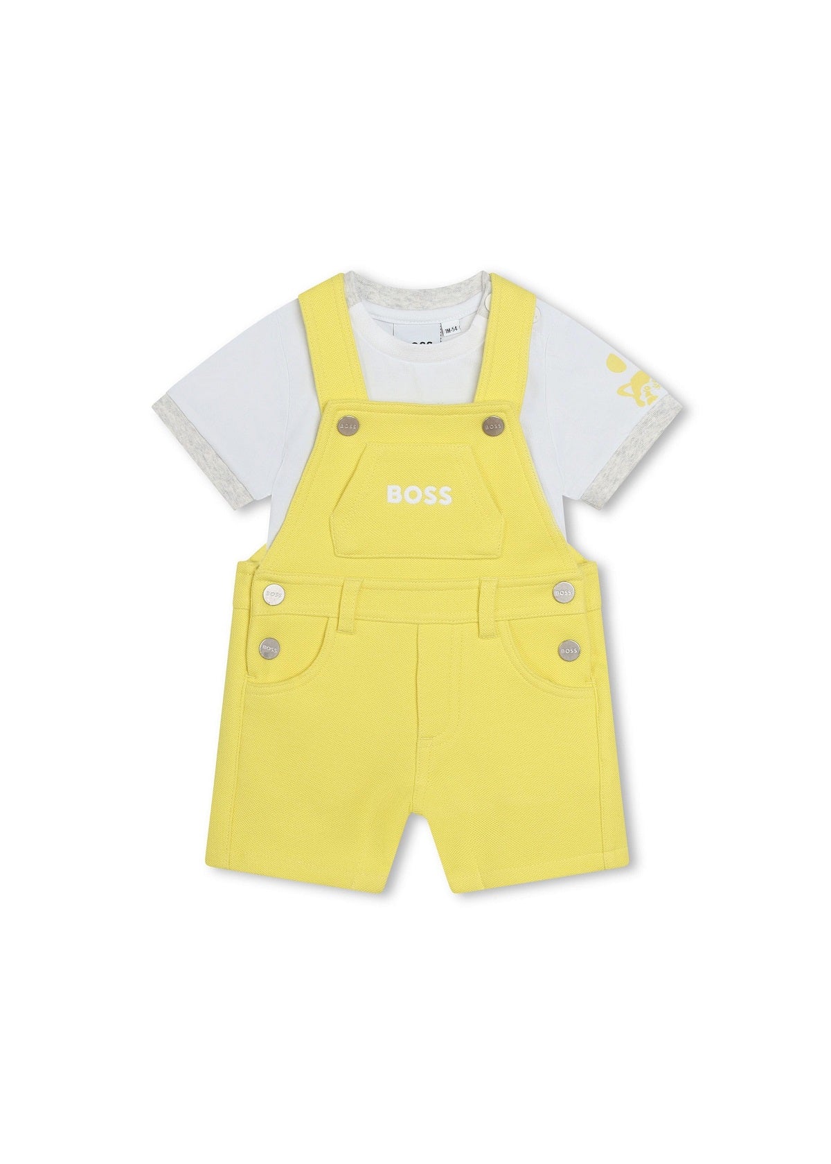 Boss Kids Salopette con T-Shirt per Neonati