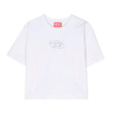 Diesel Kids White T-Shirt with Embroidered Oval 'D' Logo
