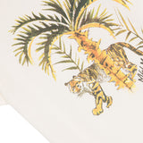 MSGM Kids T-Shirt Crema con Stampa Palme per Bambini