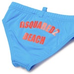 Dsquared2 Kids Costume Slip Azzurro con Grafica Beach per Neonati