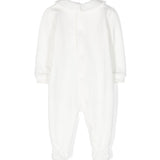 Moschino Kids White Romper with Embossed Teddy Bear Logo