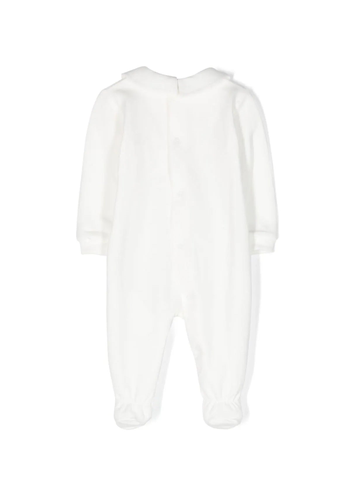 Moschino Kids White Romper with Embossed Teddy Bear Logo