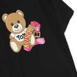T-shirt Teddy Bear Moschino Kids: Eleganza in Nero per le Piccole Fashion Icon