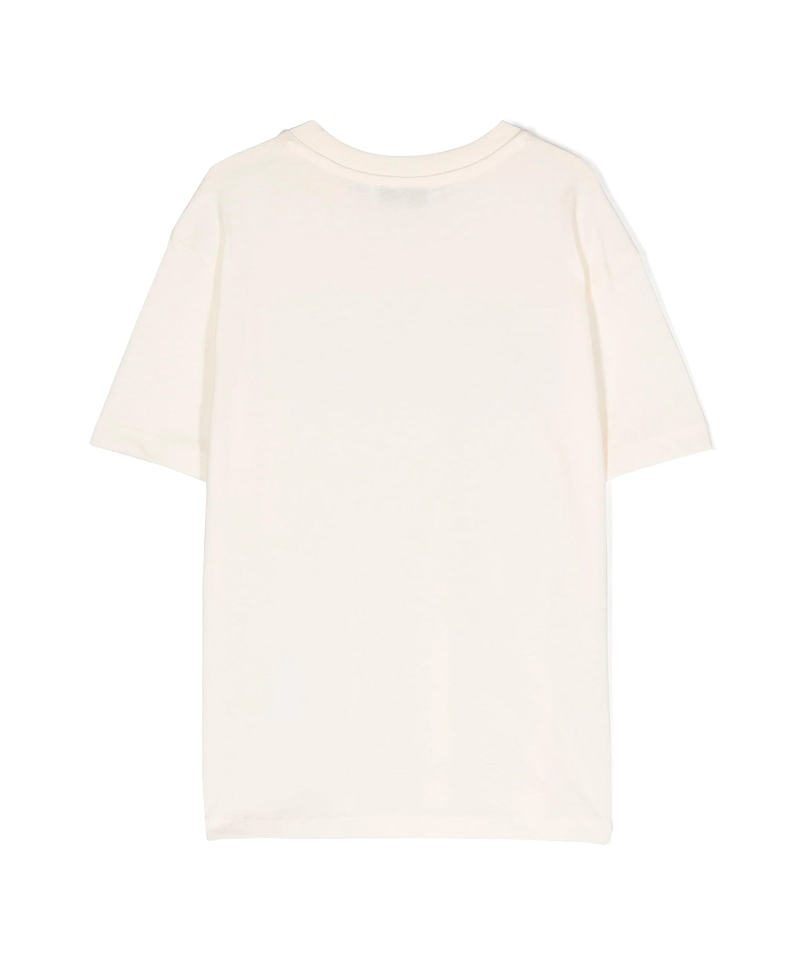 MSGM Kids T-Shirt Crema con Stampa Logo Multicolor per Bambini