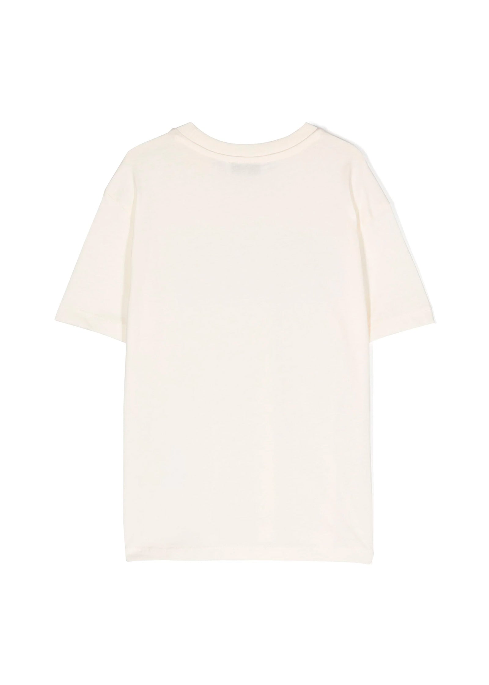 MSGM Kids T-Shirt Crema con Stampa Logo Multicolor per Bambini