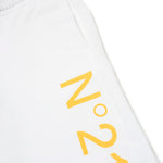 N°21 Kids Short Bianco con Stampa a contrasto per Bambini