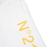 N°21 Kids Short Bianco con Stampa a contrasto per Bambini