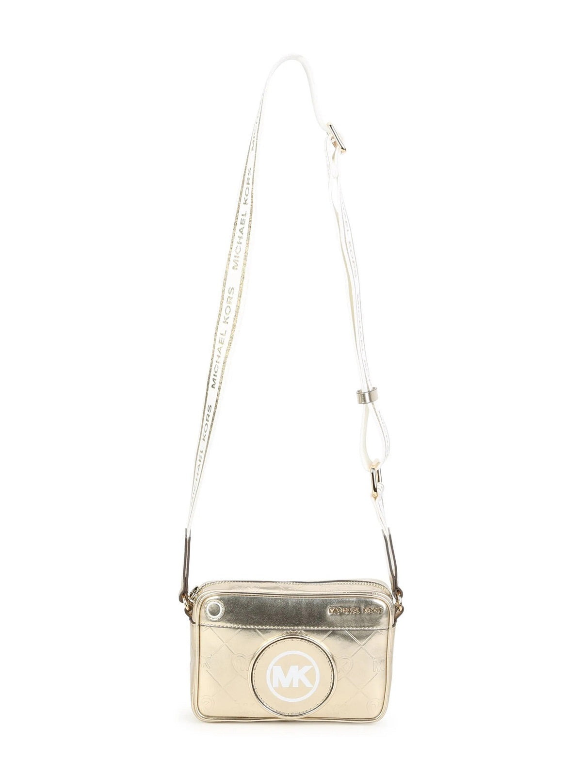 Michael Kors Kids Borsa a Spalla Oro con Applicazione Logo