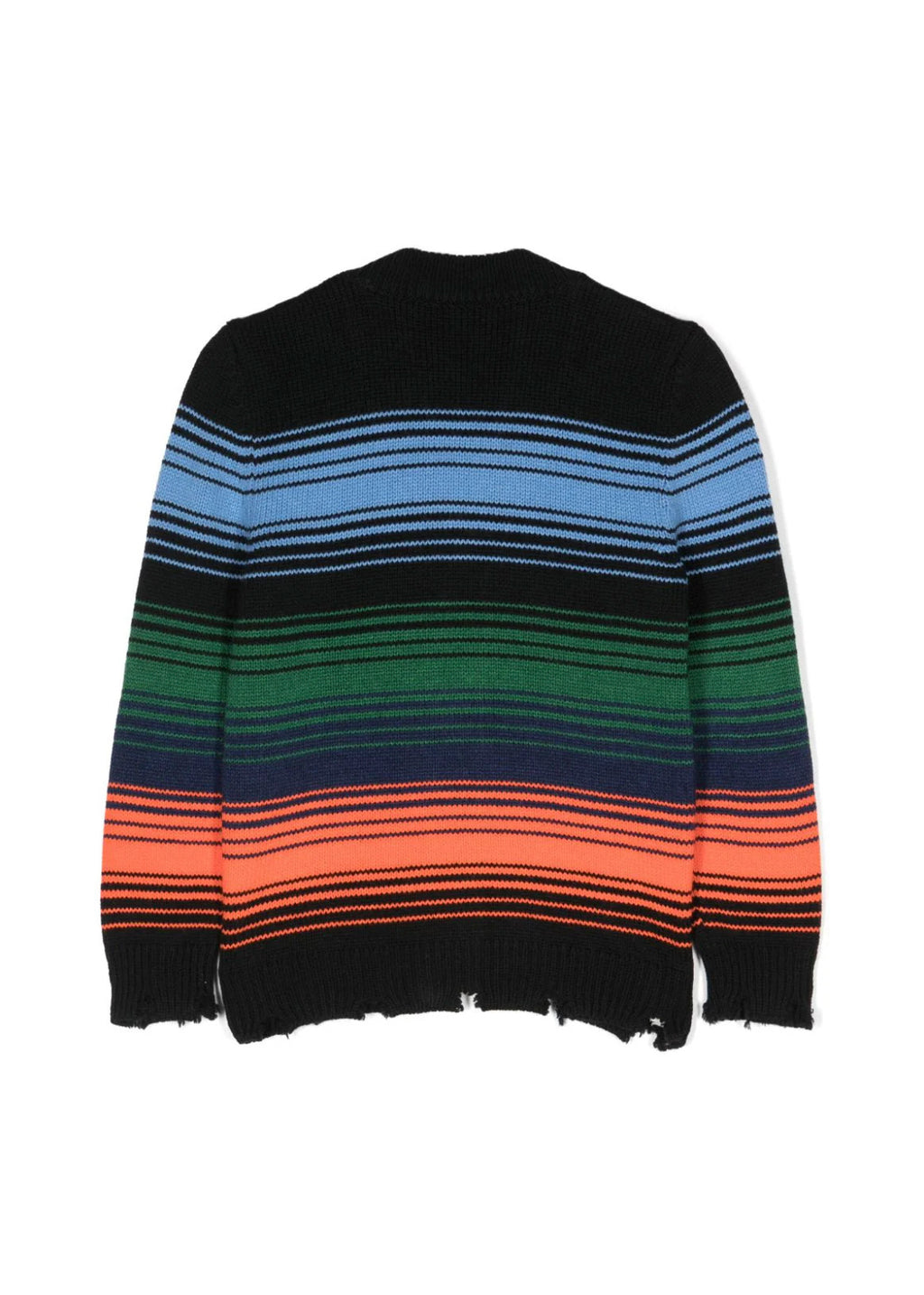 MSGM Kids Wool Blend Cardigan with V-Neck Multicolor