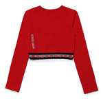 Maglietta Crop DSquared2 Kids Rossa con Logo Gommato | Maniche Lunghe