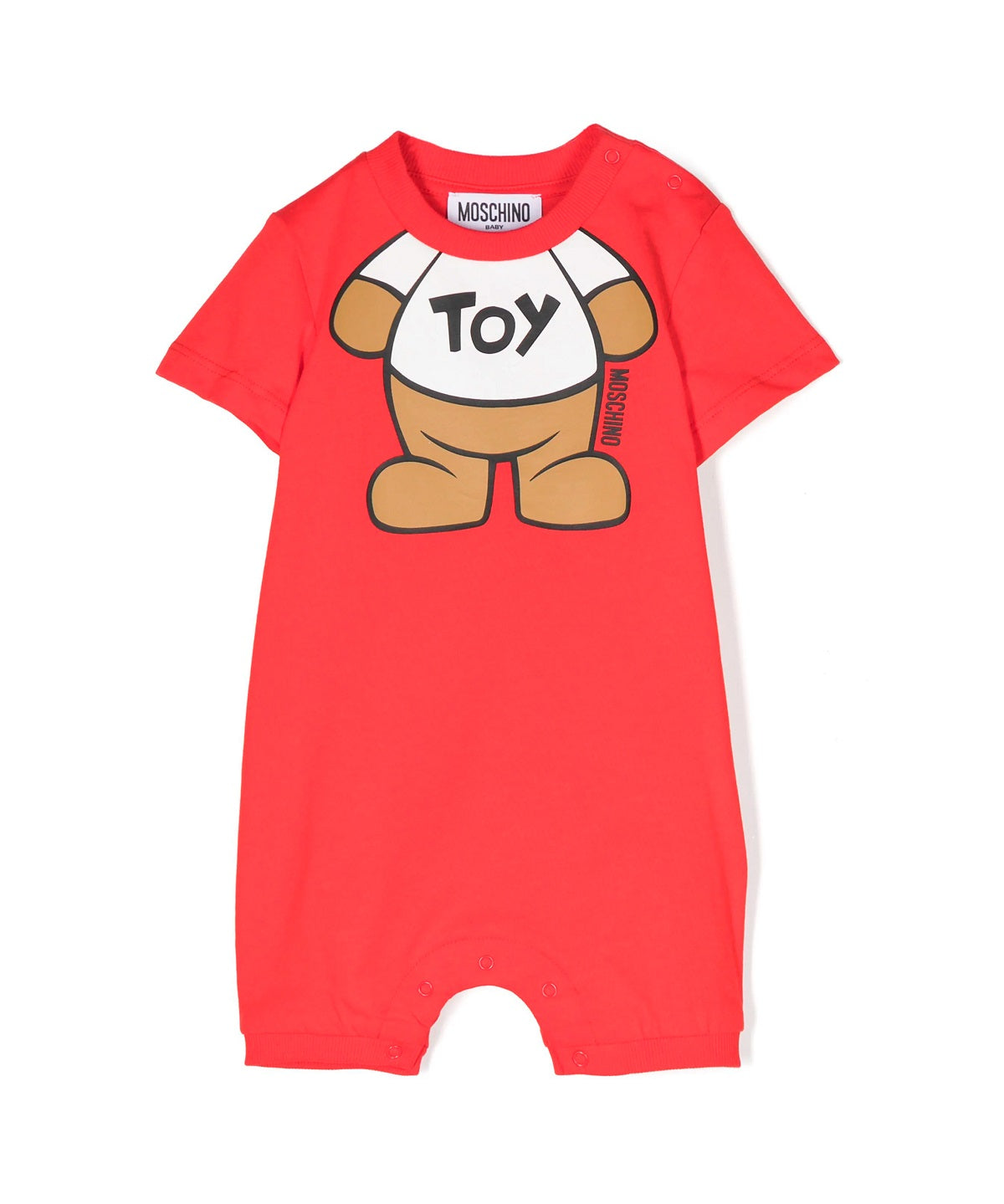 Moschino Kids Pagliaccetto Rosso con Stampa Teddy Bear