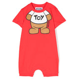 Moschino Kids Pagliaccetto Rosso con Stampa Teddy Bear