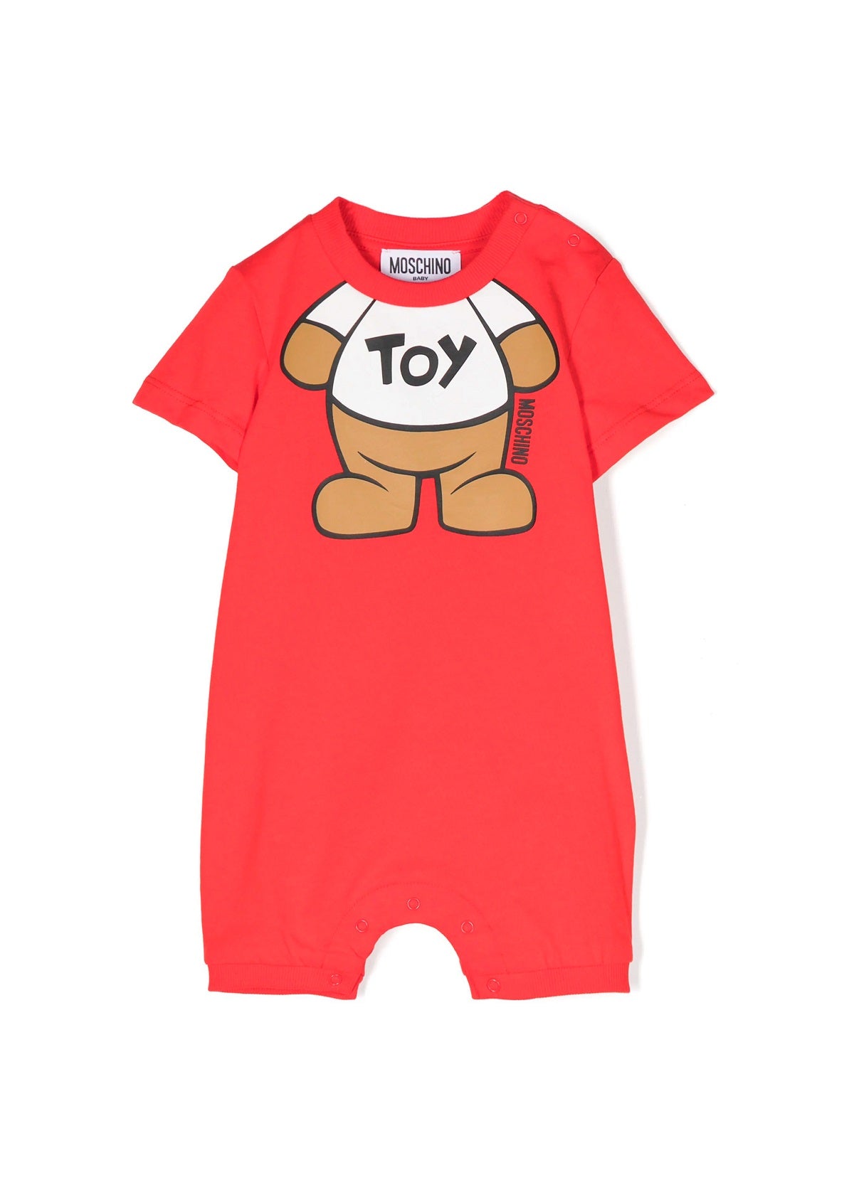 Moschino Kids Pagliaccetto Rosso con Stampa Teddy Bear