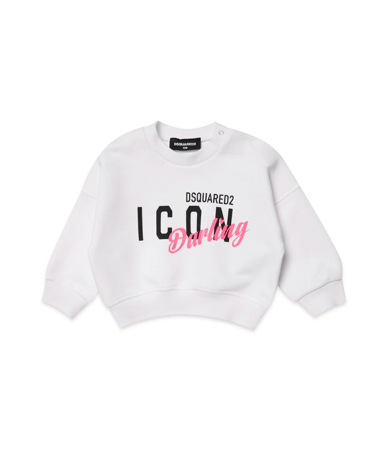 Dsquared Kids Felpa Girocollo Bianca Icon Darling per Neonate