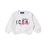 Dsquared Kids Felpa Girocollo Bianca Icon Darling per Neonate