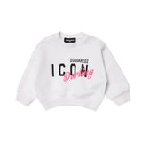 Dsquared Kids Felpa Girocollo Bianca Icon Darling per Neonate