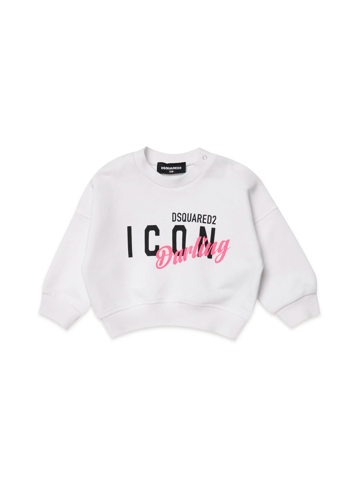 Dsquared Kids Felpa Girocollo Bianca Icon Darling per Neonate