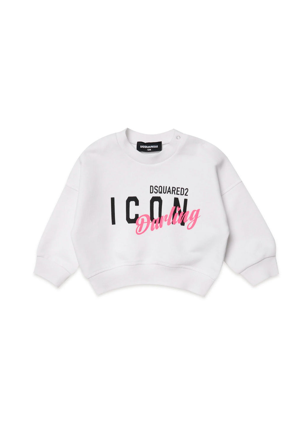 Dsquared Kids Felpa Girocollo Bianca Icon Darling per Neonate