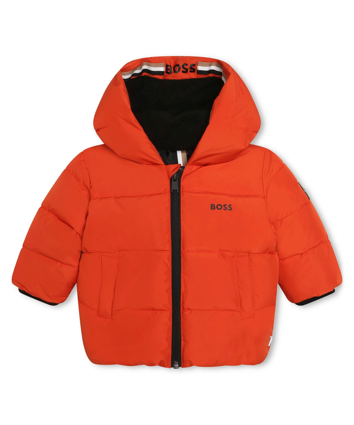 Piumino Trapuntato con Cappuccio BOSS Kids - Arancione Brillante per Bambini alla Moda