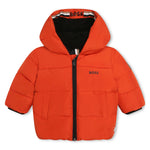 Piumino Trapuntato con Cappuccio BOSS Kids - Arancione Brillante per Bambini alla Moda