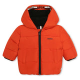 Piumino Trapuntato con Cappuccio BOSS Kids - Arancione Brillante per Bambini alla Moda