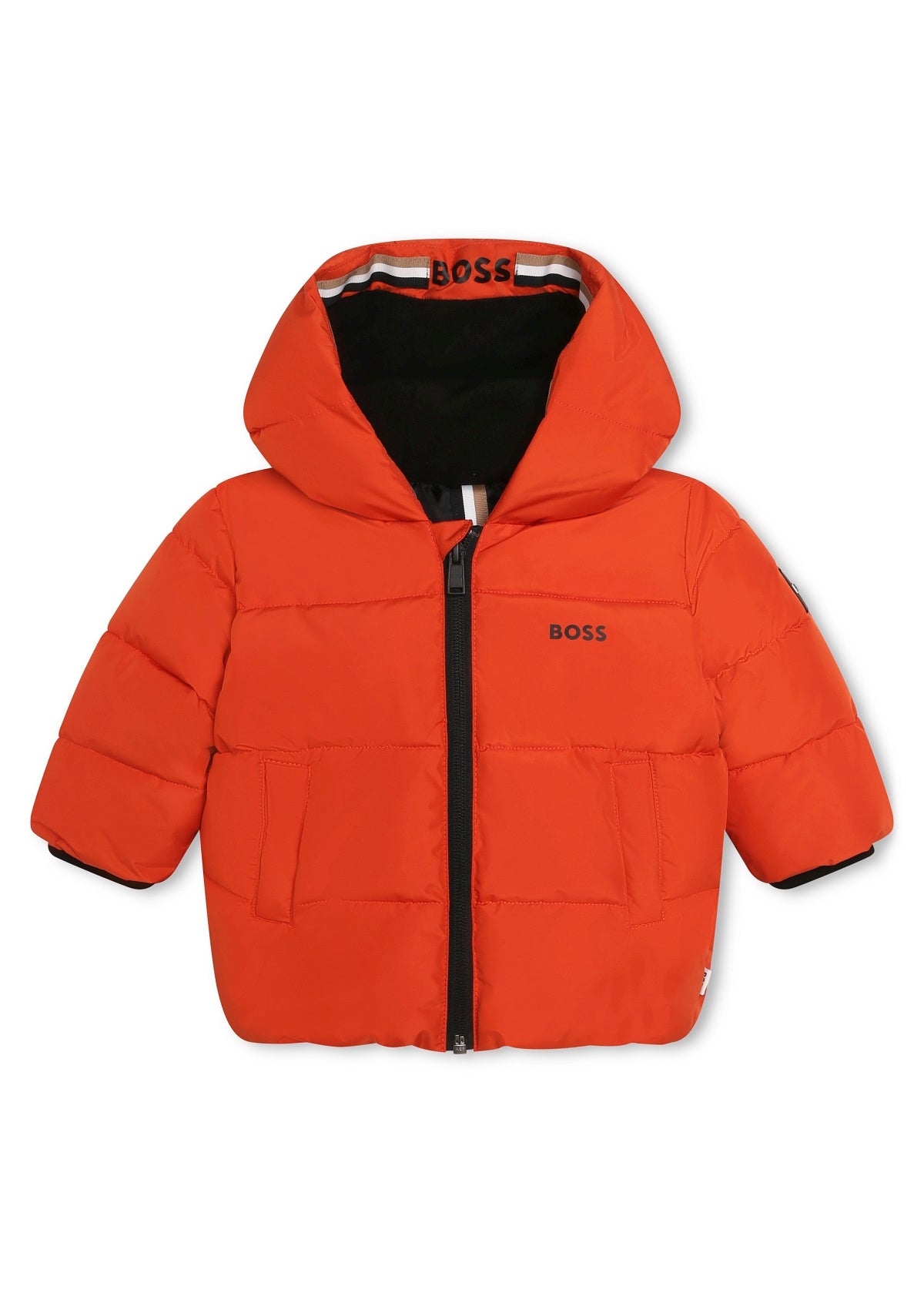 Piumino Trapuntato con Cappuccio BOSS Kids - Arancione Brillante per Bambini alla Moda