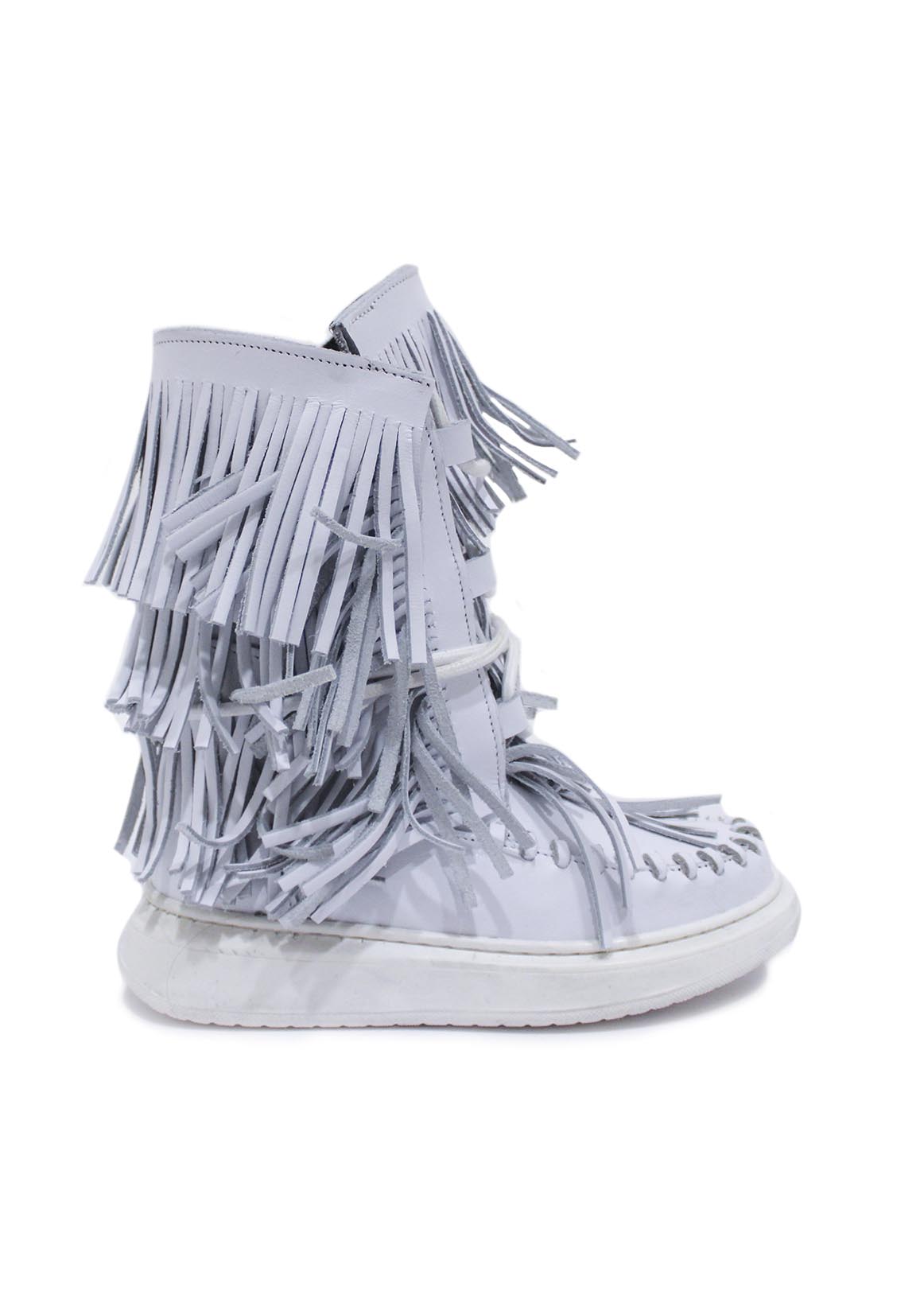 Jammers Bambina Stivale Di Pelle Bianco
