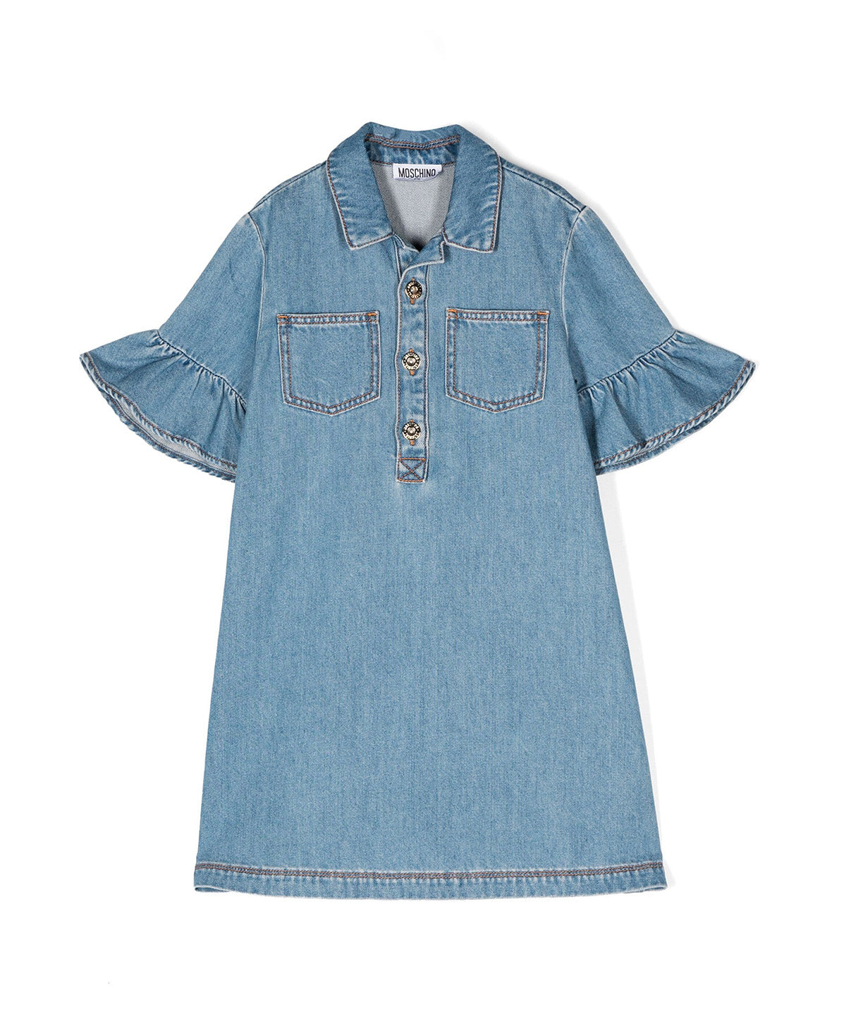 Moschino Kids Abito di Jeans con Decorazione Teddy Bear
