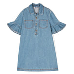 Moschino Kids Abito di Jeans con Decorazione Teddy Bear