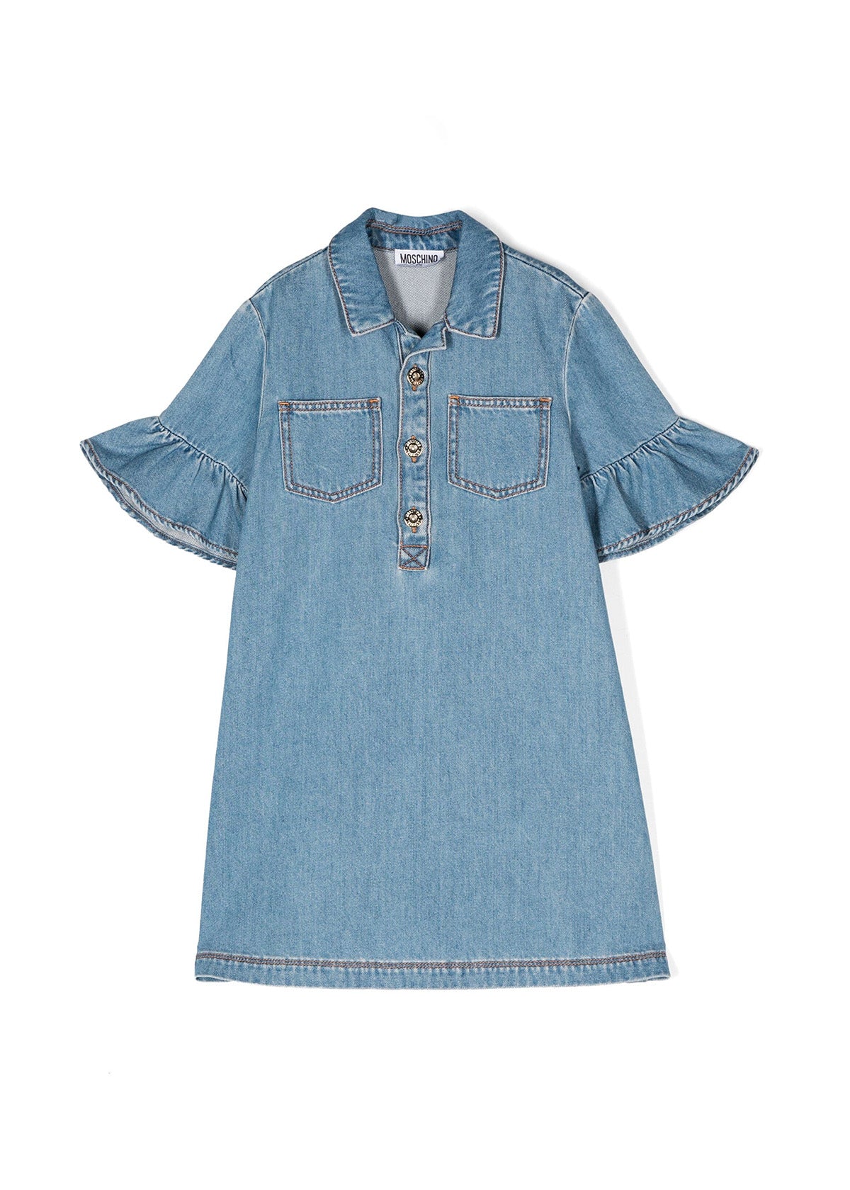 Moschino Kids Abito di Jeans con Decorazione Teddy Bear