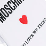 Moschino Kids T-Shirt Bianca con Ricamo Cuore per Bambine