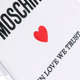 Moschino Kids T-Shirt Bianca con Ricamo Cuore per Bambine