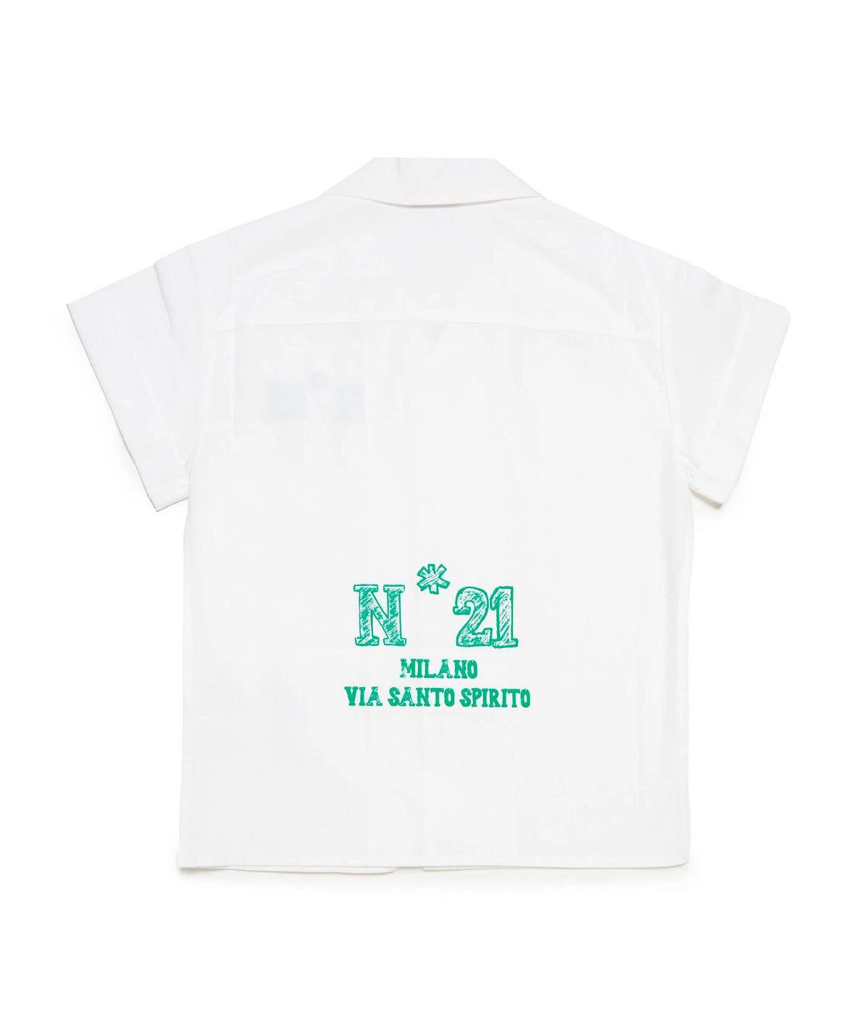 N°21 Kids Camicia Bowling in Popeline con Stampa per Bambini