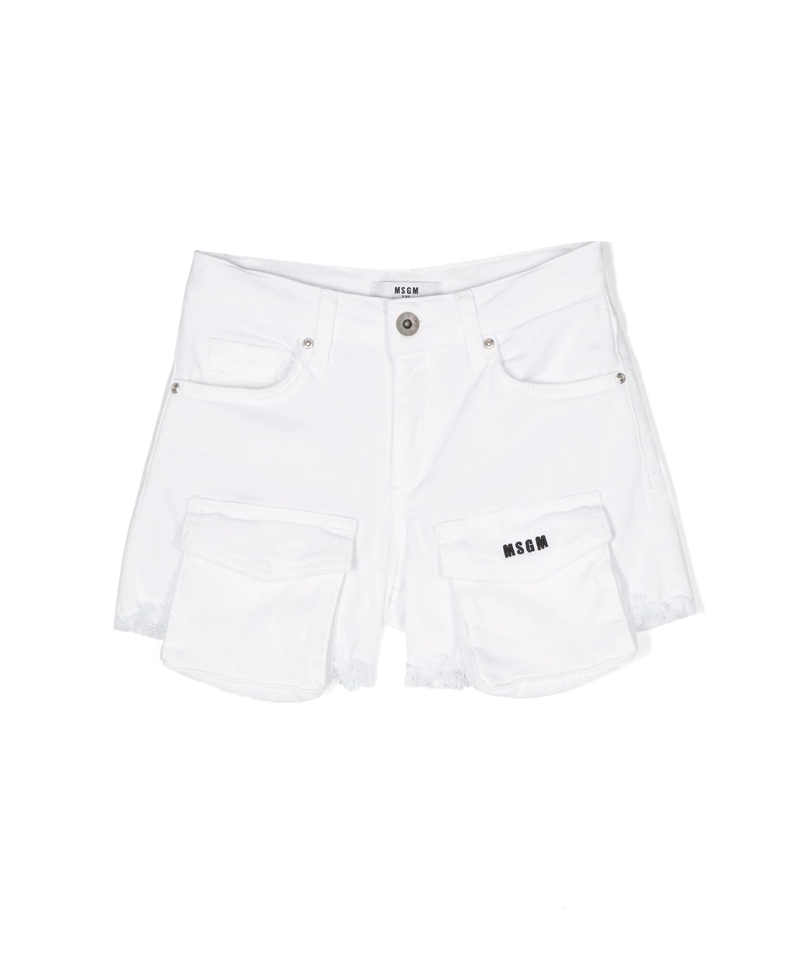 Msgm Kids Short di Jean Cargo Bianco per Bambine