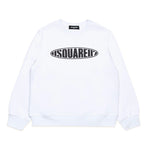 Dsquared2 Kids Felpa Girocollo Bianca con Logo Surf