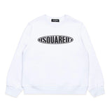 Dsquared2 Kids Felpa Girocollo Bianca con Logo Surf