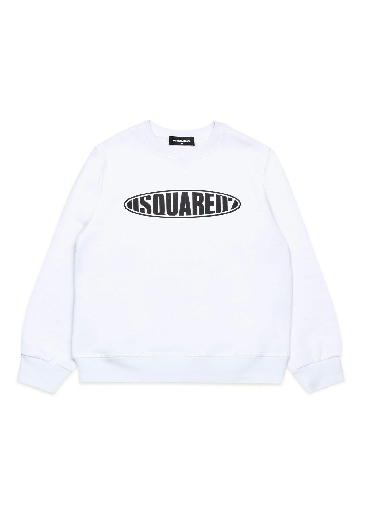 Dsquared2 Kids Felpa Girocollo Bianca con Logo Surf