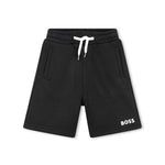Boss Kids Short Nero con Stampa Logo per Bambini
