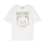 Moschino Kids T-Shirt Panna con Decorazione Teddy Bear per Bambine