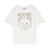 Moschino Kids T-Shirt Panna con Decorazione Teddy Bear per Bambine