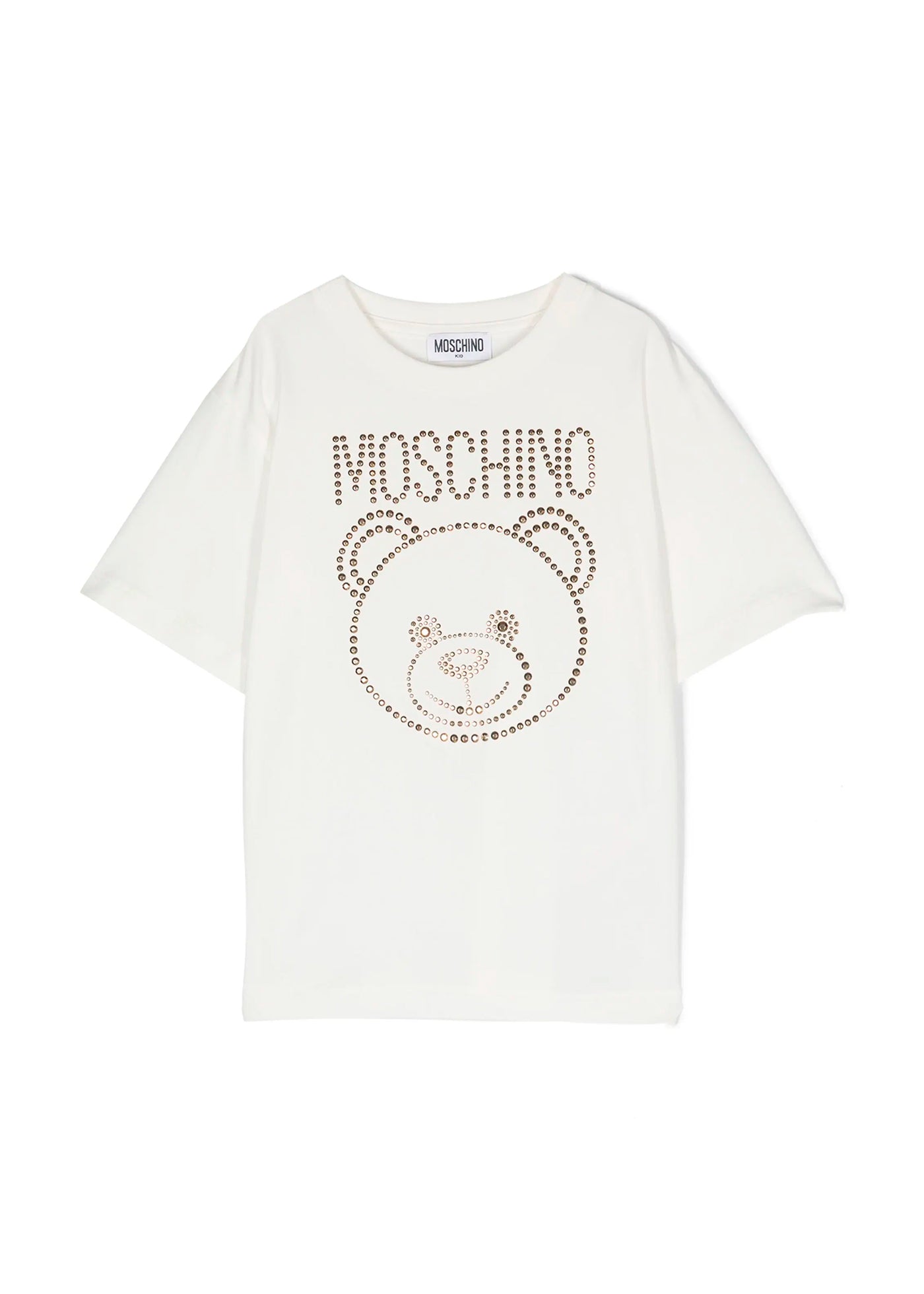 Moschino Kids T-Shirt Panna con Decorazione Teddy Bear per Bambine